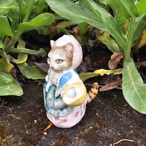 Beatrix Potters BP3a "Kusin Ribby" BP3a 1970 Antropomorfisk Kattfigur, Peter Kanin Berättelser, Beatrix Potter Kusin Ribby Beswick England
