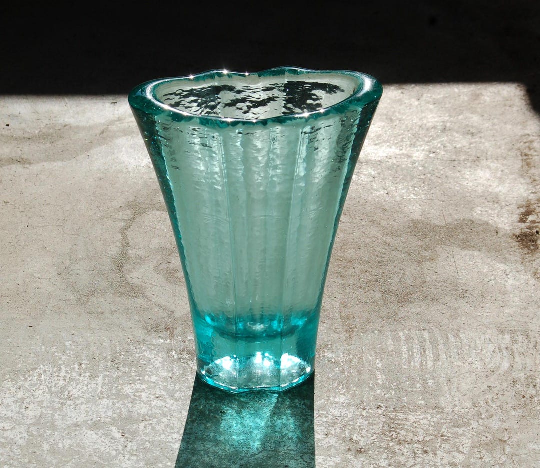 Stunning Fire & Light Recycled Signed Aurora Art Glass Vase ~ Fire and