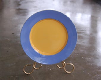 Vtg Lindt Stymeist 1980s Colorways Periwinkle Rim w Golden Yellow Center 9" Luncheon / Salad Plate ~ Lindt Stymeist Colorways 9" Plate EUC