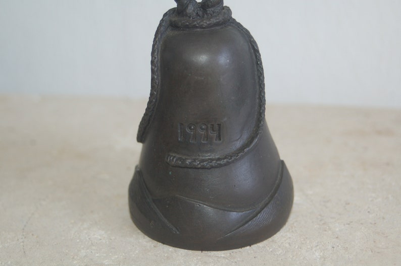 Bronze Bell from the American Bell Association's 1994 San Diego Convention Featuring a Ship at Sea, Rope Topper and Anchor Charm Nice Sound image 7