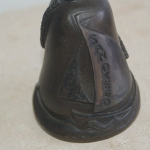 Bronze Bell from the American Bell Association's 1994 San Diego Convention Featuring a Ship at Sea, Rope Topper and Anchor Charm Nice Sound image 3