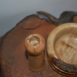 Beautiful Turned Spalted Wood Mortar and Pestle w/ Live Edge Apothecary Herbs Cooking Kitchenware Spells Potions Altars image 10