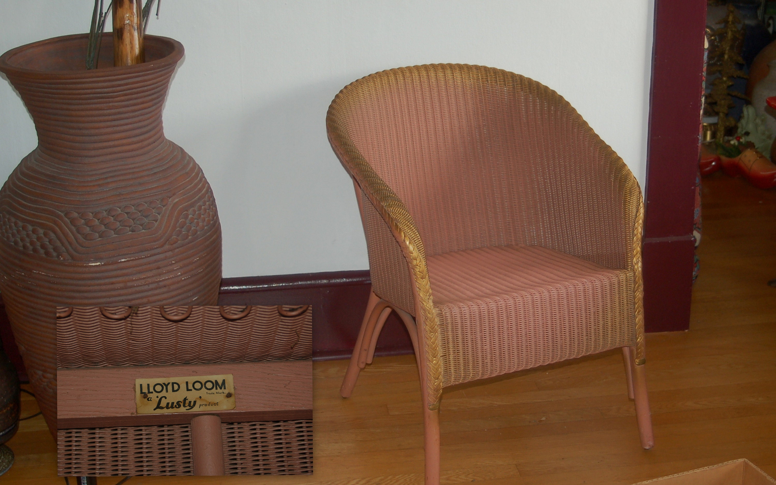 Lloyd Loom Lusty Wicker W Original Label Lloyd Flanders Wicker