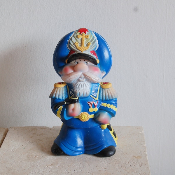 Vintage 1960's USSR Russian Soviet Rare Rubber 10" tall Soviet Admiral Working Squeaky Toy ~ Amazing Condition ~ Not a Child's Toy