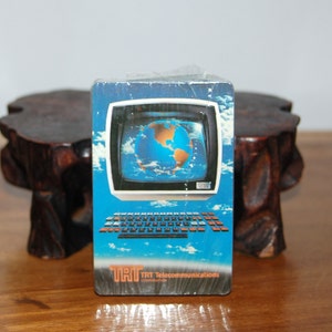1969 Werbung TRT Te telenik Corp. Versiegelte Karte Spieldeck mit futuristischem Computer Gesicht ~ Elektronik Show Souvenir ~ Radio ~TV