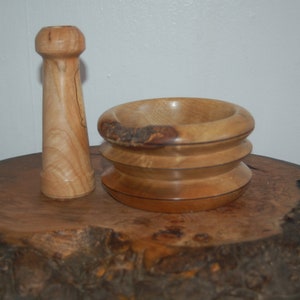 Beautiful Turned Spalted Wood Mortar and Pestle w/ Live Edge Apothecary Herbs Cooking Kitchenware Spells Potions Altars image 5