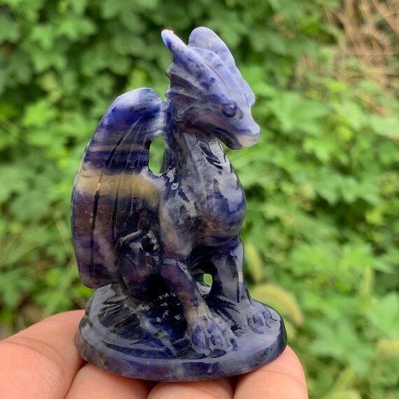 2.7"+ Natural Sodalite Quartz Dragon Skull,Crystal,Quartz,Dragon Skull,Crystal Dragon Skull,Home Decoration,Crystal Gifts,Gift 1PC