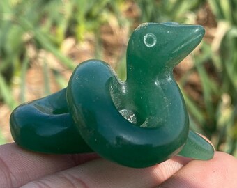 ヒョウ柄の石の蛇：天然水晶彫刻、3.8インチ - Etsy 日本
