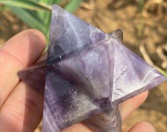 2.3&#39;&#39;+ Natural Dream amethyst quartz,quartz crystal,hand carved,Crystal Merkaba Star skull,Home Decoration Crystal Gifts Crystal Quartz 1pc