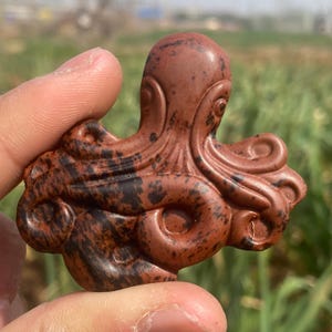 2.2&#39;&#39;+ Natural Red Obsidian quartz,quartz crystal,hand carved,Crystal Octopus,Octopus skull,Home Decoration Crystal Gifts 1pc