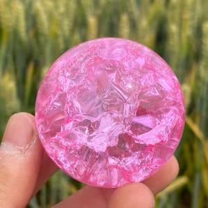 1.9&#39;&#39;+ Magical Pink Aura Crackle Sphere,Crystal Glass Ball,quartz Crystal,Crystal Ball,Crystal sphere,Home Decoration Gifts 1pc