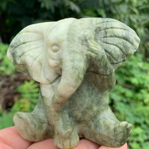 3,3 &quot;+ Natürliche Grüne Jade Elefant Schädel, Kristall, Quarz, Kristall Quarz, Elefant, Kristall Elefant Schädel, Dekoration, Kristall Geschenke 1PC