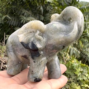 4&#39;&#39;+ Natural labradorite elephant skull,Hand carved elephant,Crystal elephant,Quartz crystal skull,Home Decoration Gifts,random 1PC