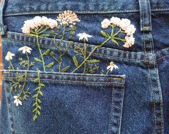 Custom Floral Embroidery on Your Jeans – Personalized Boho Denim