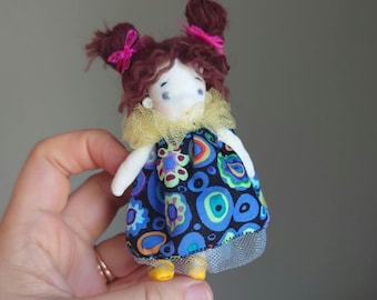 Handmade Little Fairy Doll – Soft Textile Figurine, Whimsical Fabric Decor, Mini Art Doll Gift