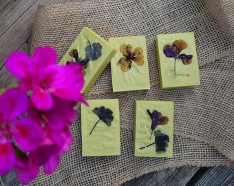 Geranium Botanical Soap Bar, Cold Process Shea Butter Skincare, Handmade Floral Bar