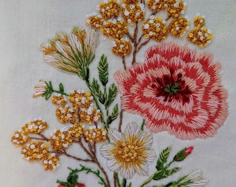 Custom Wildflower Embroidery on Your Clothing or Accessory – Hand-Stitched Botanical Art – Made to Order