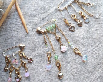 Knitting Stitch Markers Decorative Brooch, 2 in 1