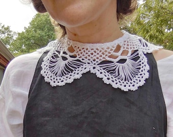 White Crochet Lace Collar – Handmade Accessory