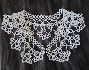 Handmade Tatting Lace Collar – Vintage Style Lace Necklace, Elegant Neck Accessory, Victorian Inspired