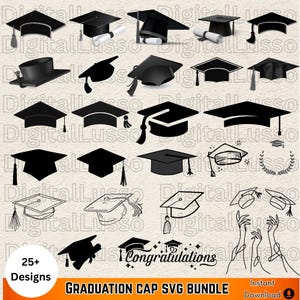 50+ Graduation Cap SVG, Graduation Cap Clipart, 2025 Graduation Svg, Graduation Hat Svg, Class of 2025, Graduation Svg Bundle,Cricut Cutfile