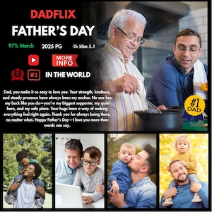 Viral Dadflix Canva bearbeitbare Vorlage, glücklicher Vatertag Vorlage, Dadflix Film Fotocollage, Geschenk für Opa, Vatertagsgeschenk