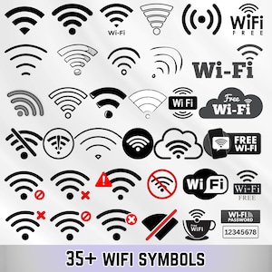 Wifi Symbol Svg Bundle, WiFi Signal Svg, Free WiFi Svg, No Signal Svg, Free Wifi Logo, Wi-fi Icon SVG, Internet Wifi Sign, WiFi Stickers Svg