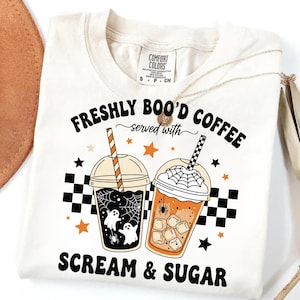 Freshly Boo’d Coffee PNG, Coffee PNG, Halloween PNG, Digital Design, Shirt Design, Trendy Halloween, Halloween Coffee