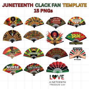 Juneteenth Clack Fan Templates, 15 Juneteenth Fan, Clack Fan Png, Clack Fan Templates, Juneteenth Pngs, Juneteenth Design Template, AI Image