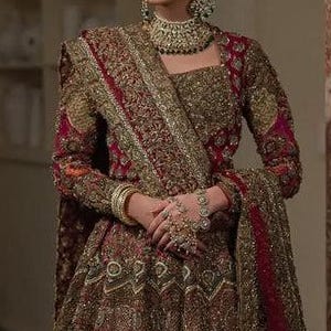 Bridal lehenga choli for women, wedding wear Red lehenga blouse, Bridesmaids&#39; Gifts Weddings, designer lengha with fancy thread work