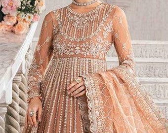 Heavy Bridal Lengha Choli, Pakistani Lehenga Embroidered, Indian Wedding Outfit