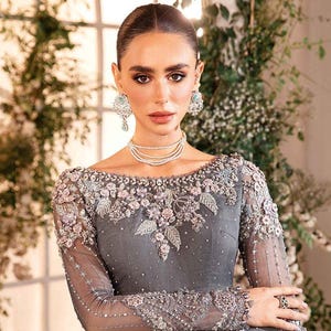 bridal lengha Blouse with Hand Embellished Organza Silk Embroidery | Bridal, Wedding, Party Wear, Unstitched & Stitched Options