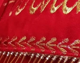 Custom Nikkah Dupatta: Personalisierter Brautschleier, Bestickte Zari-Spitze