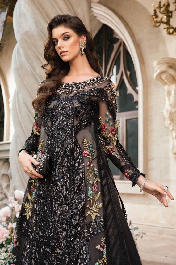 luxury embroidered dresses for special events Black Lengha Choli for Women – Hand-embroidered Luxury Organza Silk Bridal  Suit (stitched/unstitched) Free Shipping