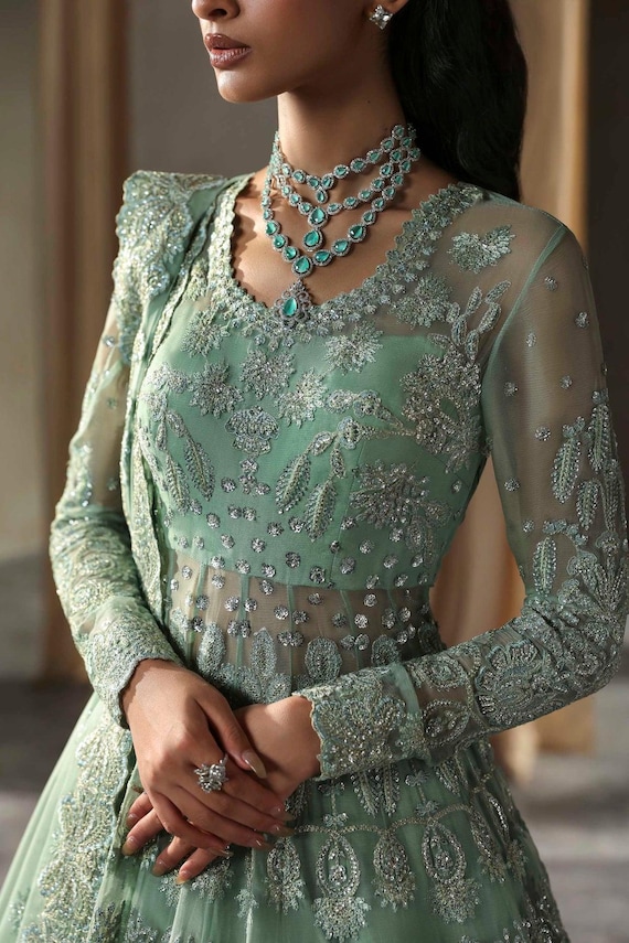 pistachio Lehenga Choli bridesmaid dresses Embroidery Maxi Dress Chiffon All Sizes Available pistachio Lehenga Choli bridesmaid dresses Embroidery Maxi Dress Chiffon All Sizes Available