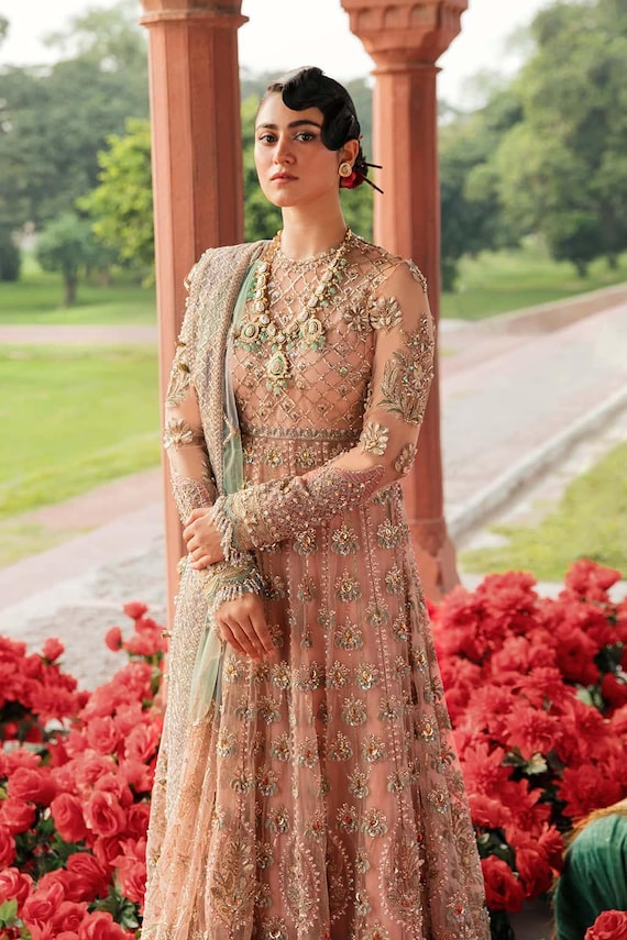 organza dress lehenga Designer lehenga Choli, Pink organza net embroidered wedding outfit formal party dress