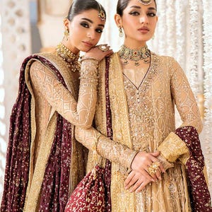Lehenga for women, Bridal wedding lehenga, Embroidered Luxury chiffon and organza, Traditional bridal wear