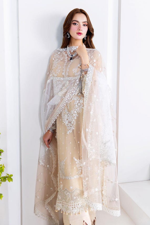 slim fit dress slacks Shama- Pakistani White Long Pishwas & Lehenga Ensemble for Parties –  Pakistani Moda