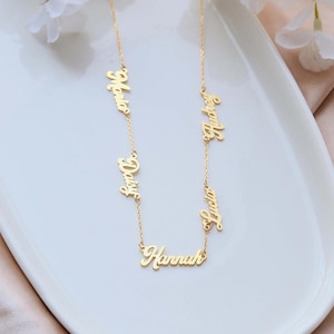 Mehrere Namen Halskette, Geschenk für sie, 5 Namen Halskette, Freundschaft Halskette, Familie Halskette, Oma Halskette, Weihnachten Muttertag Geschenk