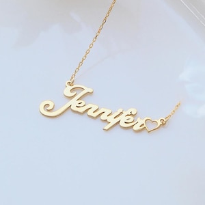 18K Gold Name Necklace, Personalized Name Pendant Necklace, Custom Name Necklace, Minimalist Name Jewelry for Women, Gift for Her