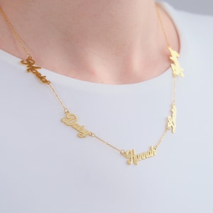 Mehrere Namen Halskette, Geschenk für sie, 5 Namen Halskette, Freundschaft Halskette, Familie Halskette, Oma Halskette, Weihnachten Muttertag Geschenk
