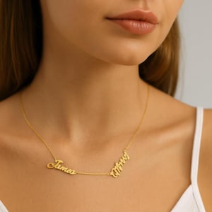 Multiple Name Necklace, Family Necklace,  2 Name Necklace, 3 Name Necklace | Name Plate Necklace, Christmas Gift, Jewelry Gift, Gift for Mom