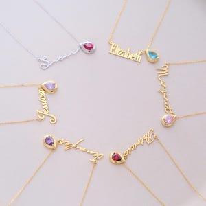 Collier personnalisé avec pierre de naissance de janvier, collier personnalisé avec pierre de naissance de juin, cadeaux d&#39;anniversaire pour femme, cadeau fête des mères pour maman