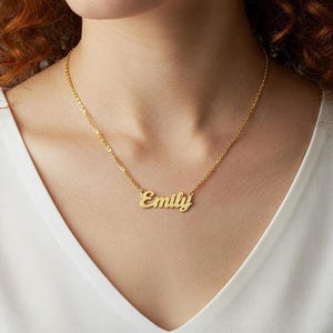 Gold Name Necklace, Personalized Name Pendant Necklace, Custom Name Necklace, Minimalist Name Jewelry for Women, Gift for Her