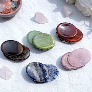 Natural Gemstone Worry Stone, Stress Relief Pocket Crystal, Protection Stone, Healing Crystal, Polished palm stone, Chakra balancing stone