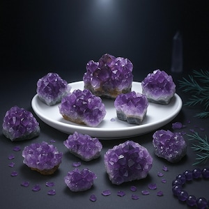 Premium Amethyst Geode Cluster, Purple Quartz Crystal Cluster - Each Piece is Unique & Natural - Raw Healing Crystal Rock, Mineral Specimens