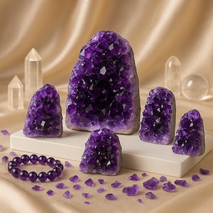 Natural Amethyst Cluster | Amethyst Crystal |Raw Amethyst | Healing Crystal Specimen | Energy Purification Stone |Choose Your Size (10-700g)