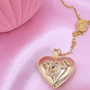 Collana con rosario e cuore di smeraldo, collana a Y