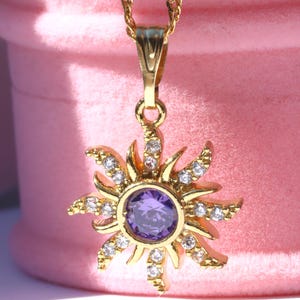 Princess Necklace, Sun Necklace, Princess Sun Necklace, Sunflower Necklace