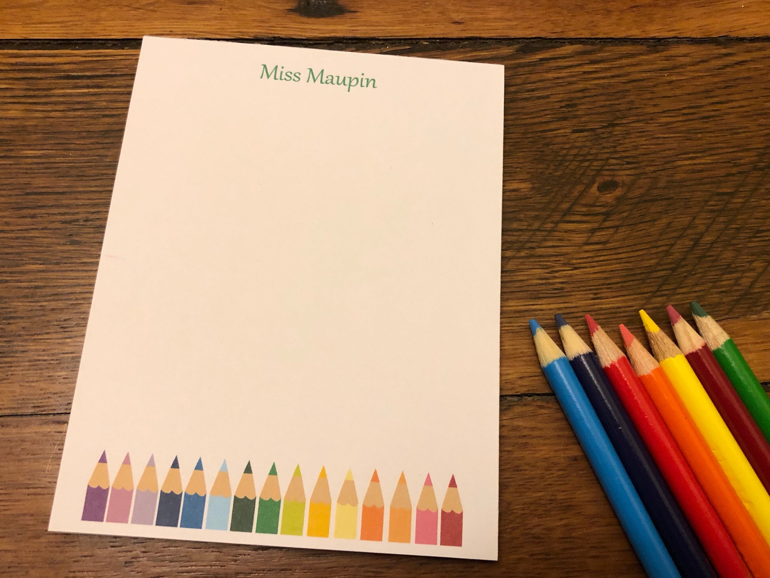 Teacher Notepad Personalized Notepad Teacher Gift Back to Etsy